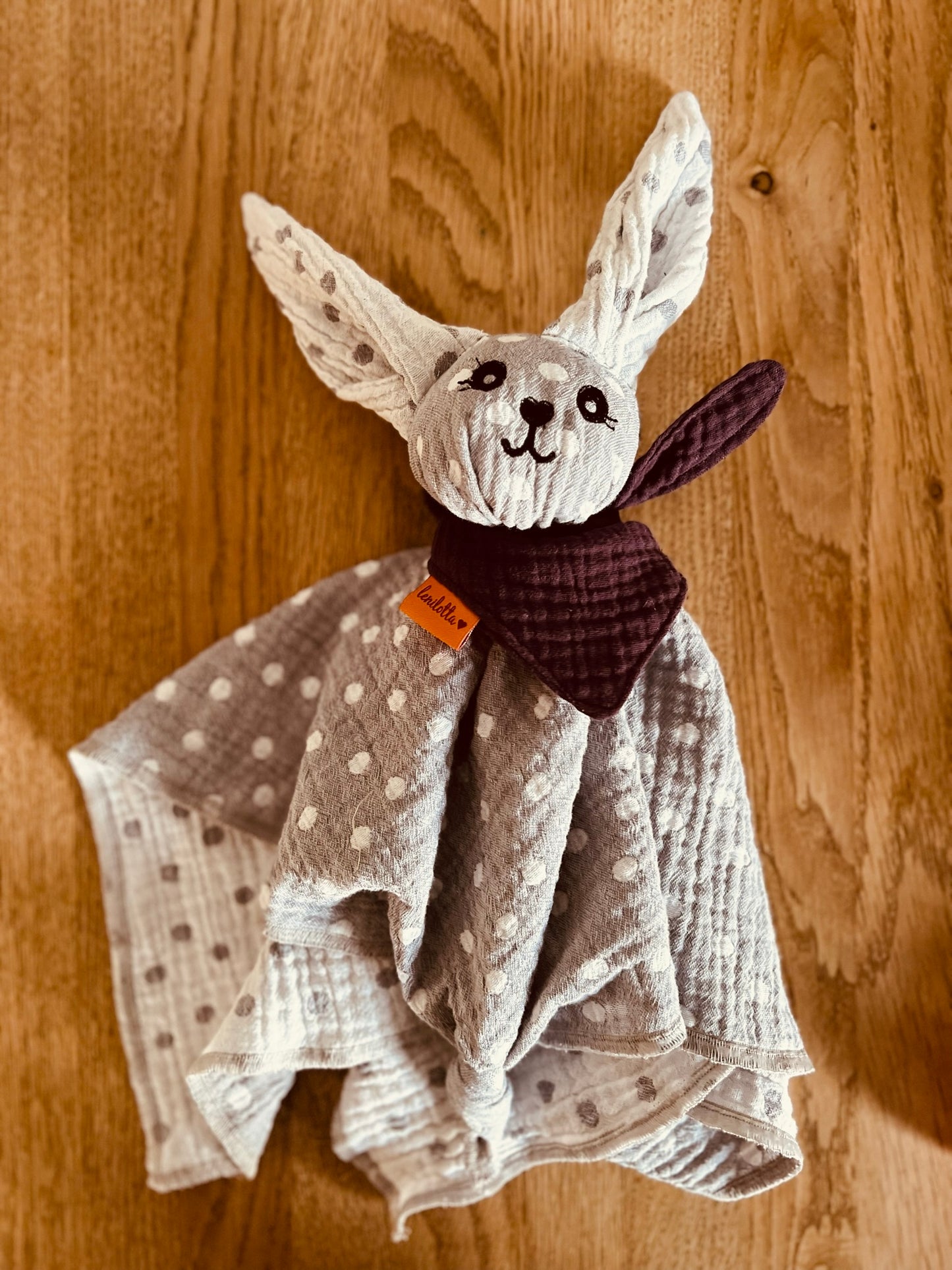 Schmusetuch "Hase" Musselin - personalisierbar