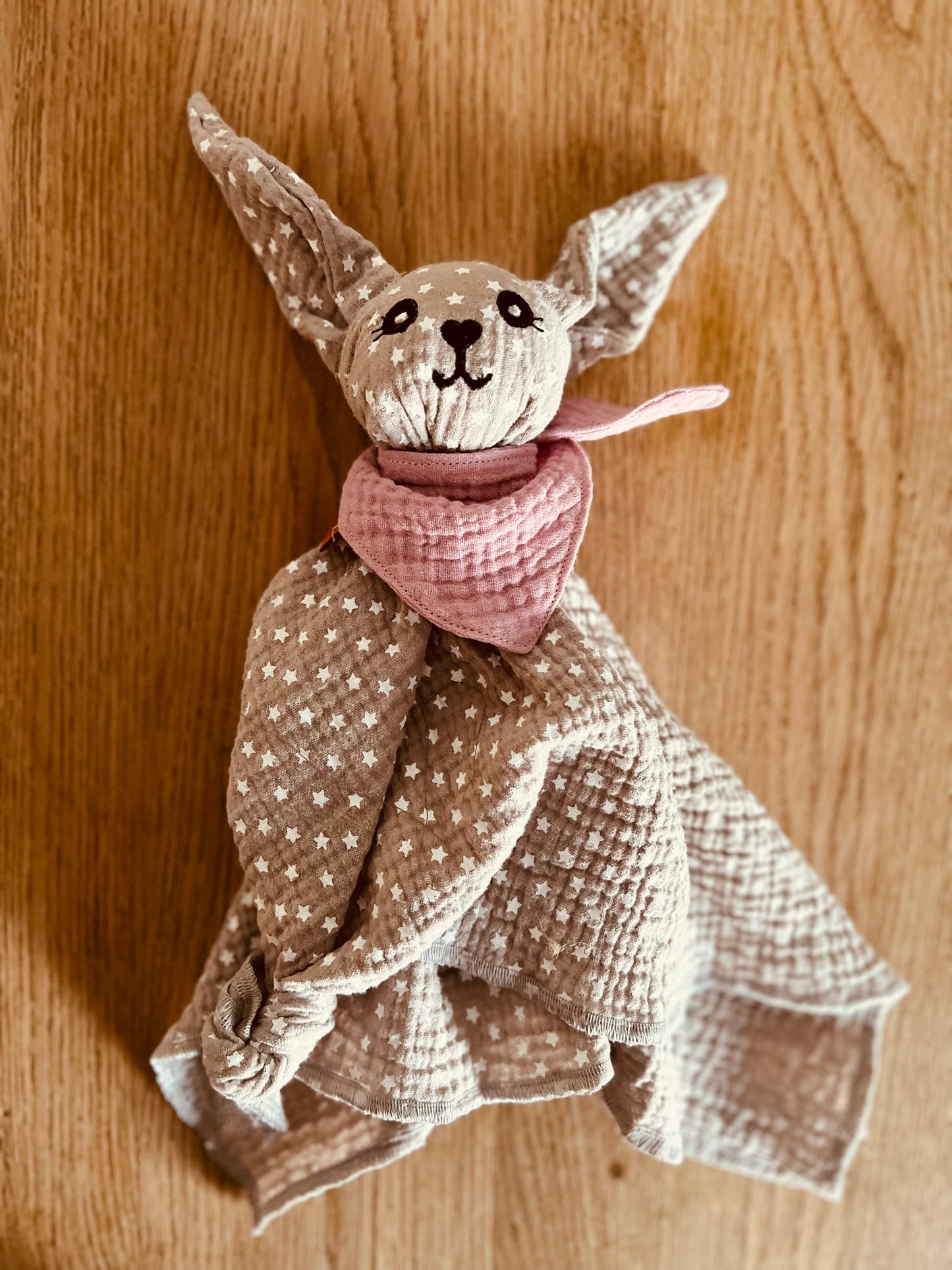 Schmusetuch "Hase" Musselin - personalisierbar