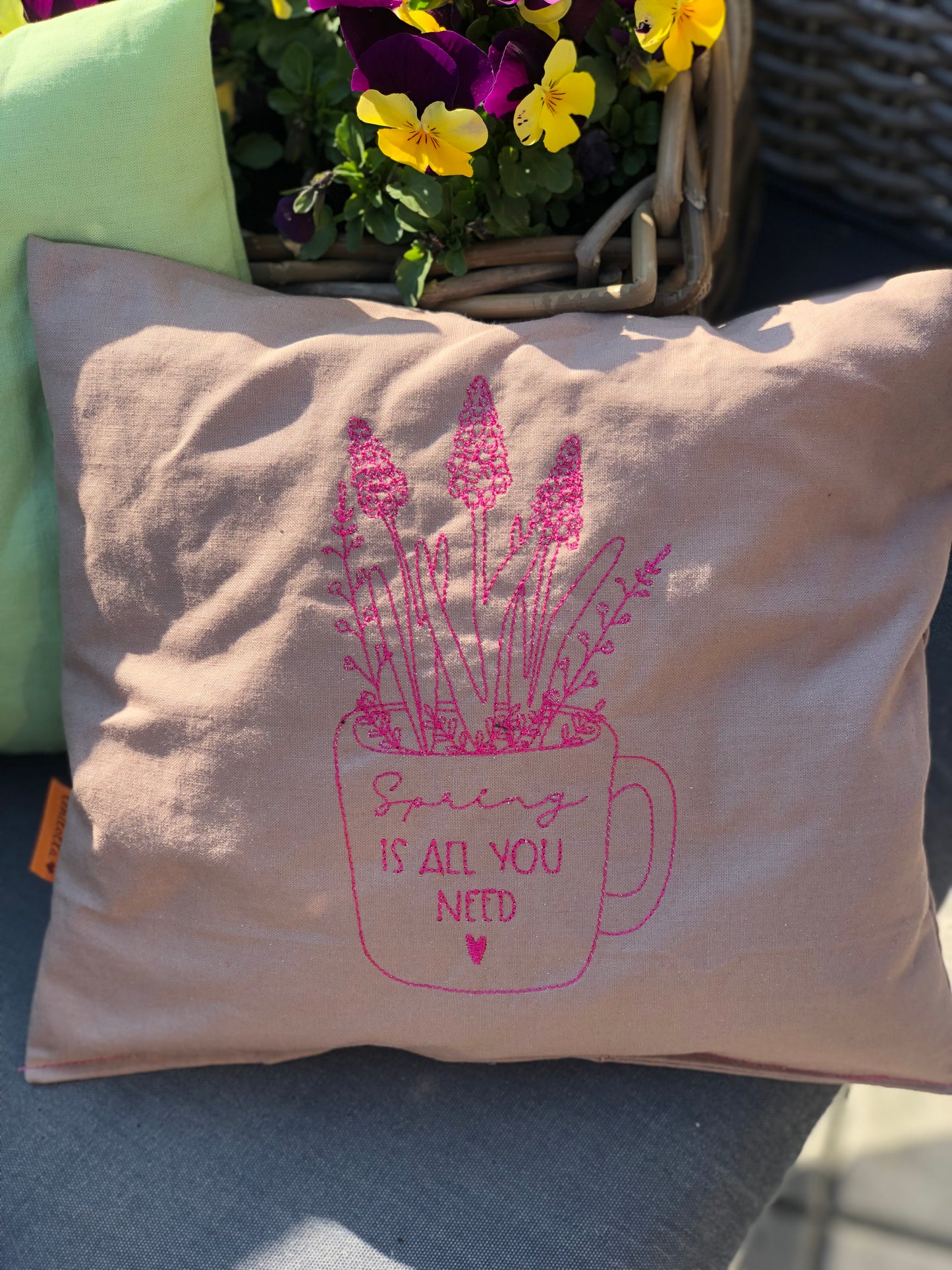 Zirbenkissen Frühling rosa