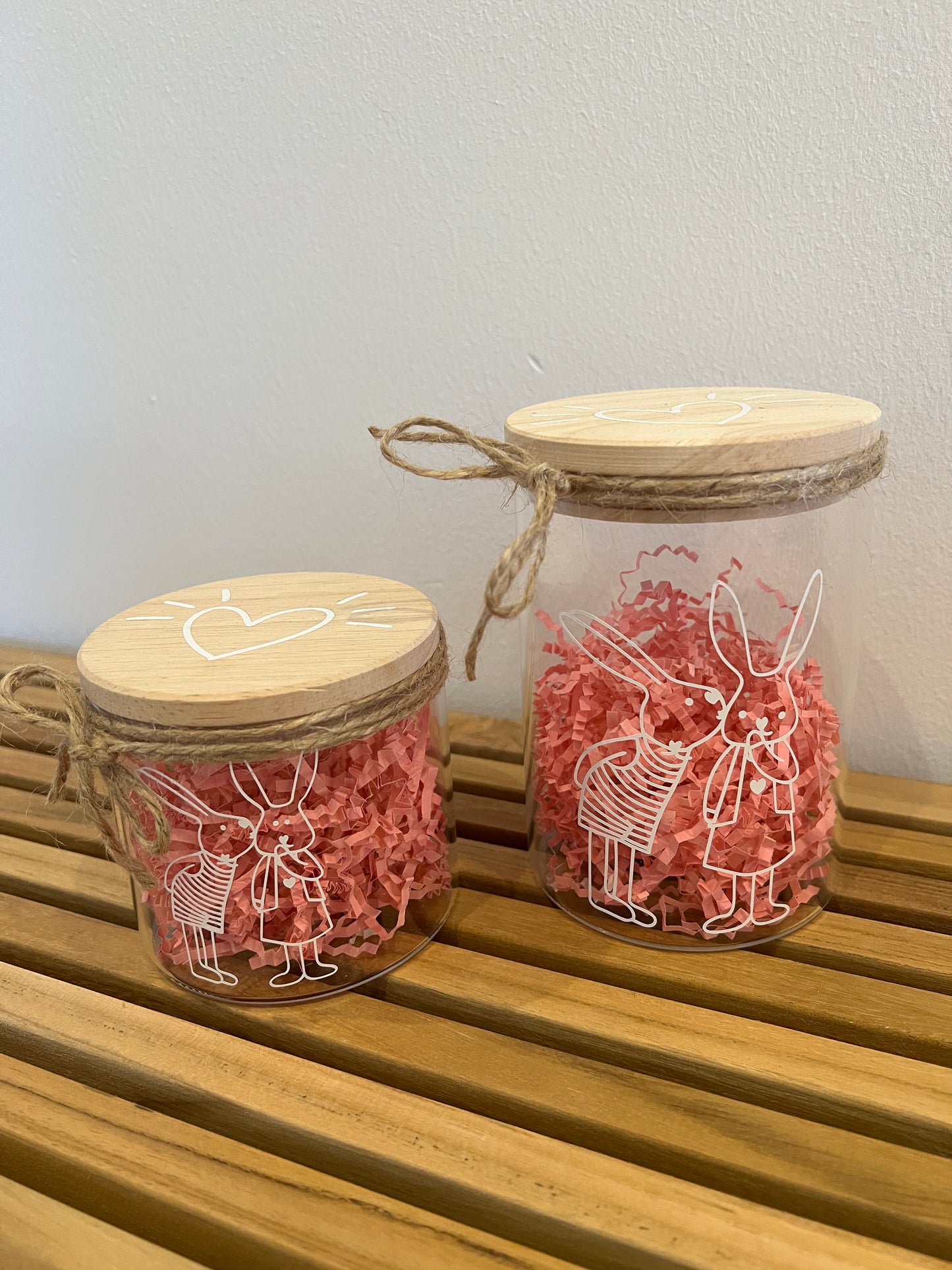 Vorratsglas mit Holzdeckel - div. Designs
