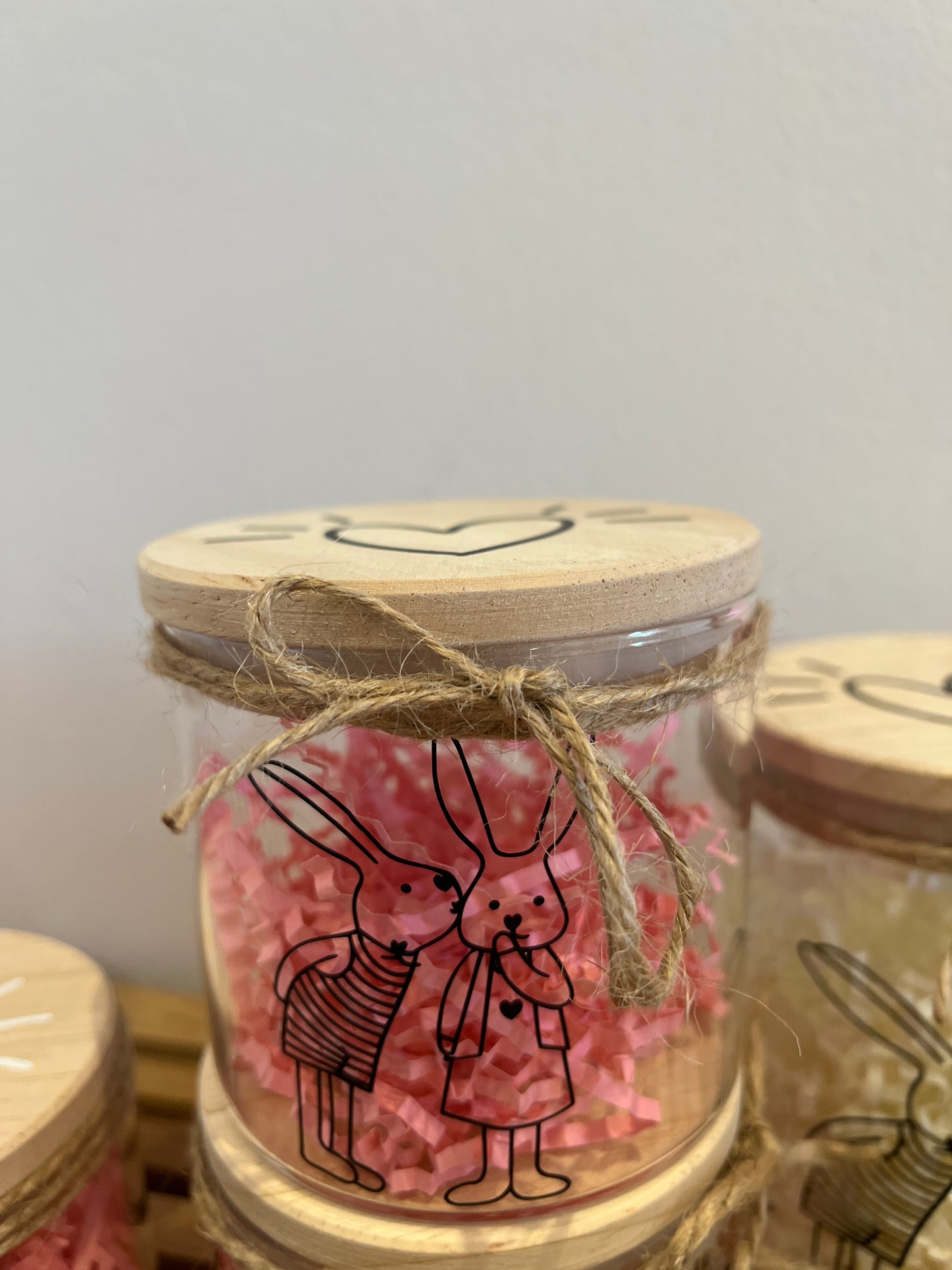 Vorratsglas mit Holzdeckel - div. Designs