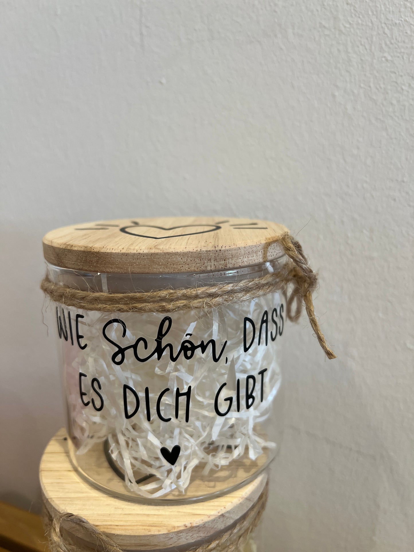 Vorratsglas mit Holzdeckel - div. Designs