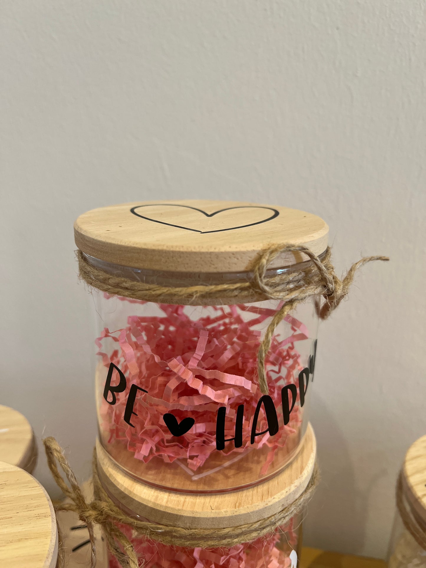 Vorratsglas mit Holzdeckel - div. Designs