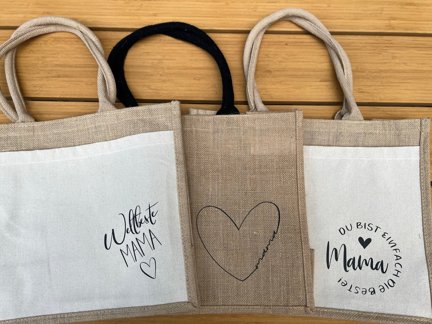 Jutetasche groß - div. Designs