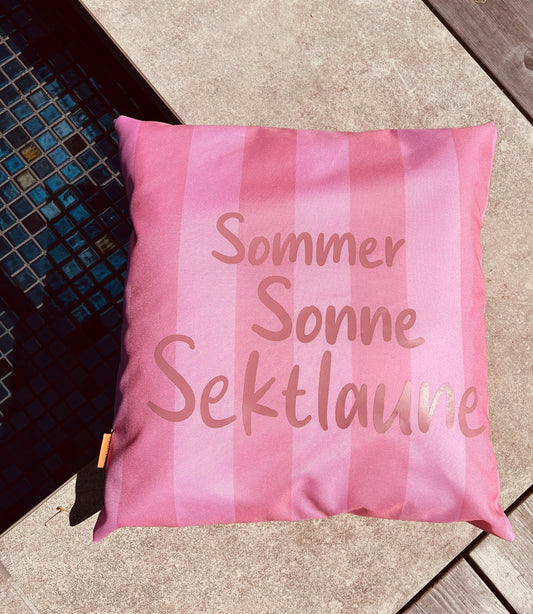 Outdoor Kissen " Sommer Sonne Sektlaune"