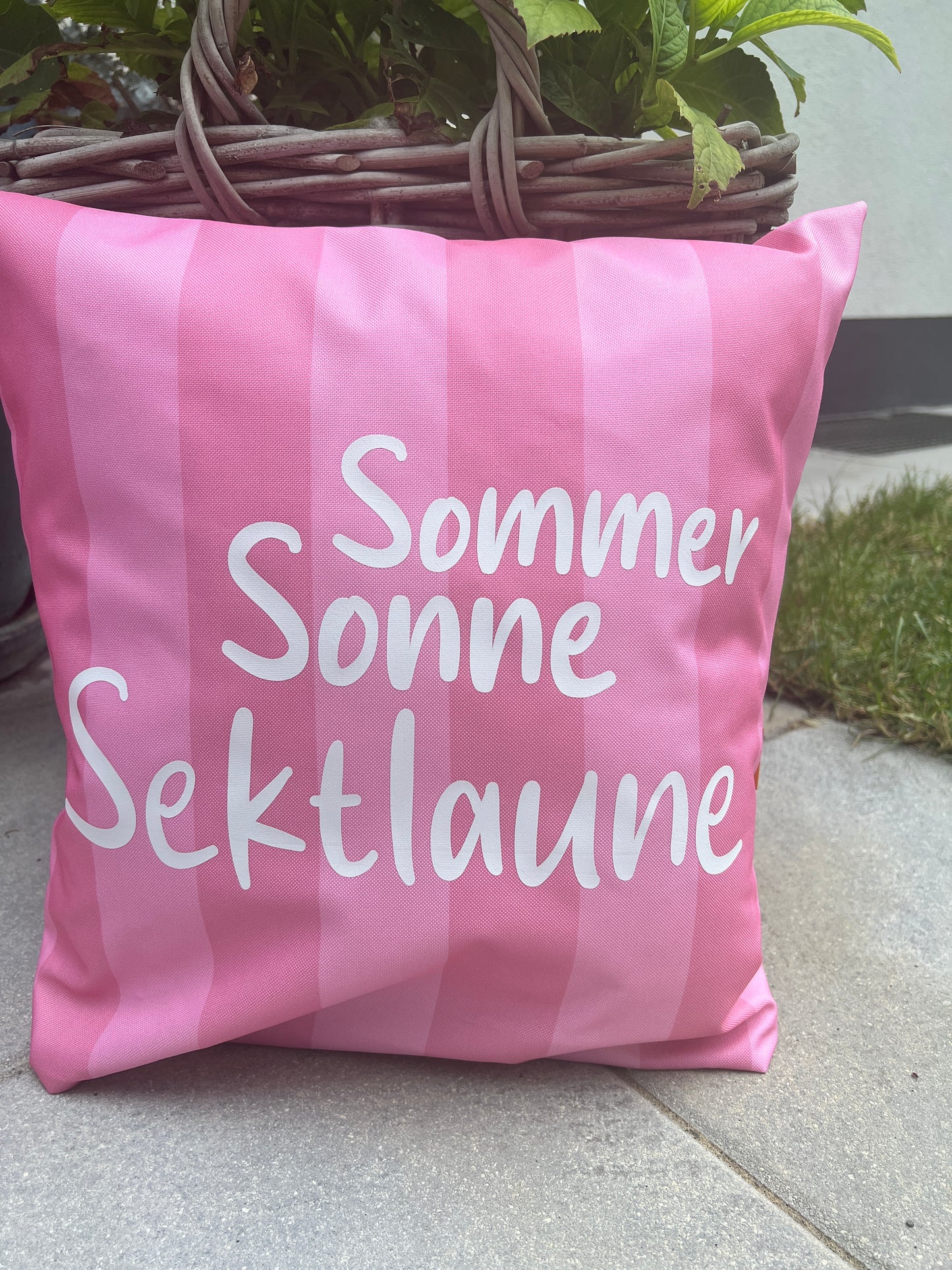 Outdoor Kissen " Sommer Sonne Sektlaune"