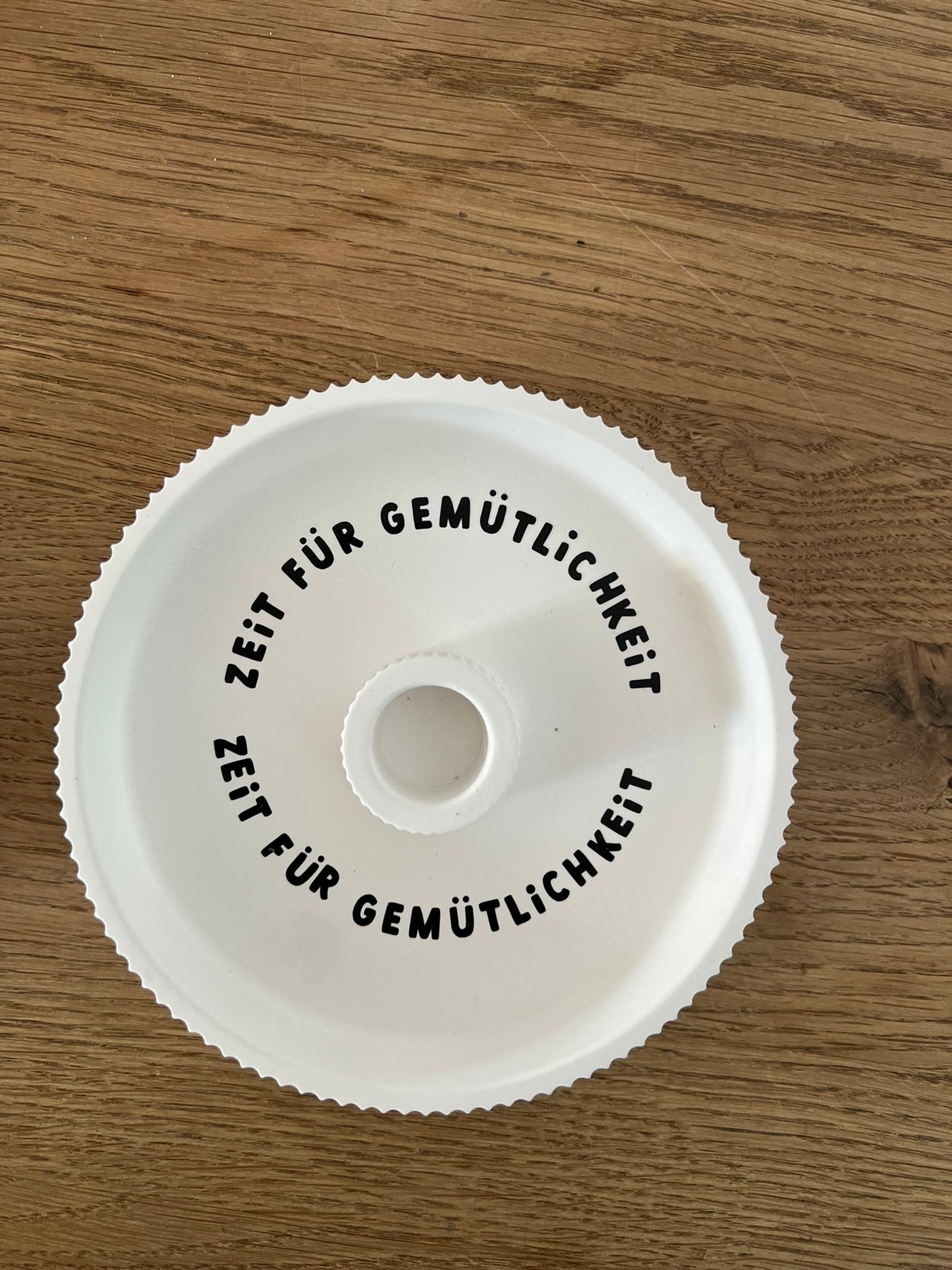Kerzenteller groß " Zeit für Gemütlichkeit"