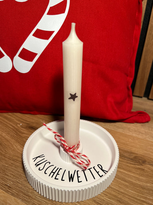 Kerzenteller groß " Kuschelwetter"