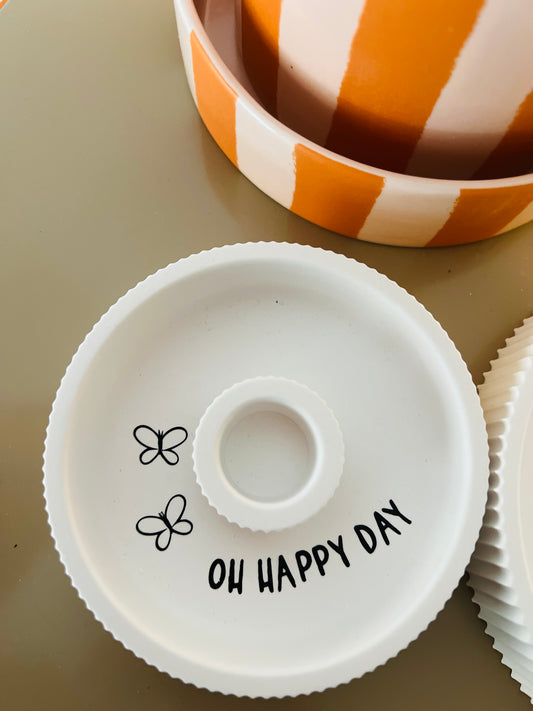 Kerzenteller klein "oh happy day"