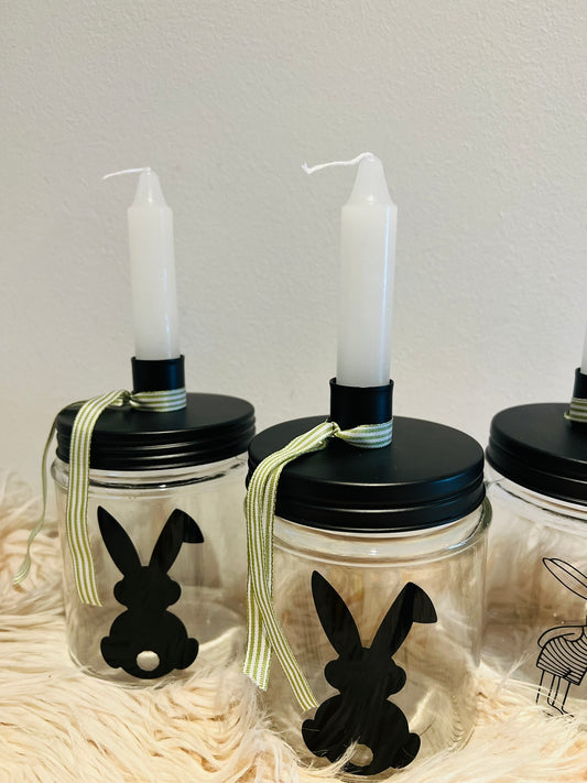 Kerzenglas "Hase" ink. 6 Kerzen