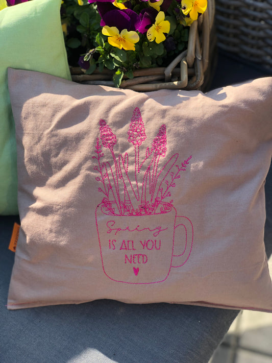 Zirbenkissen Frühling rosa