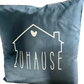 Zierkissen "Zuhause" hellgrau